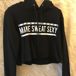 Black Crop Hoodie